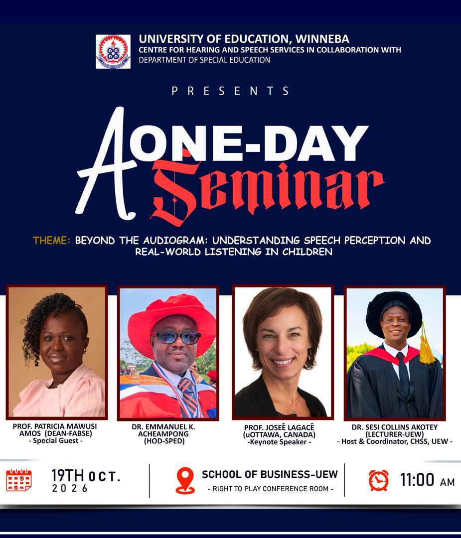 A One-Day Seminar: Beyond the Audiogram: Understanding Speech Perception and Real-World Listening in Children